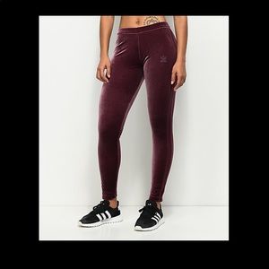 Adidas Velvet Maroon Leggings